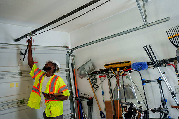 Professional Garage Door Installation technician working in Asbury Park, NJ